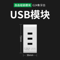 公牛开关插座118型多功能模块自由键墙壁插装框壳G24白色大面板 USB模块(1位)模块