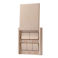 浴霸开关五开通用五合一浴室厕所开关插座卫生间家用滑盖防水面板 金色