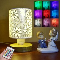 浪漫小夜灯夫妻调情趣遥控卧室床头插座灯粉色温馨七彩情调氛围灯 七彩遥控(台灯款)