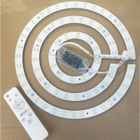 风扇灯替换led吸顶灯灯芯灯板圆形灯条灯带灯盘三色变光遥控卧室 36W三圈无极调光遥控直径31.6CM 其它 36