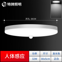led感应吸顶灯楼道人体感应灯声控雷达智能楼梯家用过道走廊车库 人体感应【32W】30cm*5cm