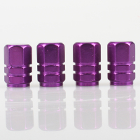 汽车轮胎气门嘴帽金属个性气嘴盖铝合金防爆气门芯盖通用改装用品 气嘴帽 紫色4支装