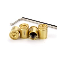 汽车轮胎气嘴帽盖气门芯帽铝合金轮胎帽防盗电动车摩托车气门嘴帽 防盗[金色]4个装-升级合金材质,内置密封胶圈