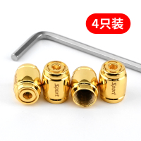 汽车轮胎气门芯帽防盗防放气电瓶电动摩托自行车通用装饰气门嘴盖 小钢炮气嘴帽[亮金]4个装-防盗款