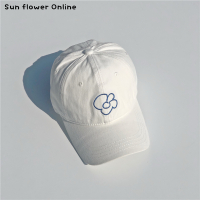 一朵小花花~春夏季新款休闲百搭ins韩版鸭舌帽子女学生软顶棒球帽 白色 可调节