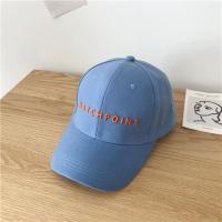 韩系新款帽子女春夏百搭字母棒球帽学生小清新蓝色遮阳休闲鸭舌帽 蓝色 可调节