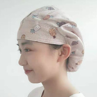 韩版厨房帽子女做饭炒菜防油烟防掉头发包头纯棉可调节护士厨师帽 1号菠萝 可调节