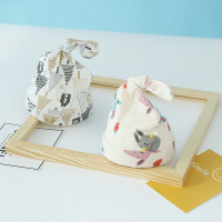 婴儿帽子0-3个月春秋薄款新生儿初生男女宝宝婴幼儿6纯棉胎帽夏季 兔子+大树(2个装) 0-3个月(帽围32-38cm)