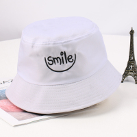 宝宝帽子儿童遮阳渔夫帽薄款防晒男童女童韩版太阳帽春秋时尚潮帽 SMILE[白色] 按头围购买[年龄仅供参考] 帽围48c