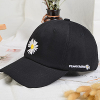 日系鸭舌帽春夏ins显脸小韩版百搭休闲棒球帽女小众潮牌帽子男潮 SC小雏菊黑色 可调节