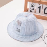 夏天宝宝网帽卡通渔夫帽男女童帽子盆帽韩版潮女孩夏季婴儿遮阳帽 蓝色 小蜗牛网帽 参考(8--18个月) 44-48cm左