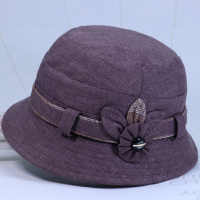 中老年人帽子女奶奶春秋天盆帽薄款妈妈渔夫帽秋季老人帽太太布帽 豆沙色 可调节