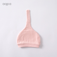 aqpa 婴儿夏季胎帽新生儿帽子薄款宝宝辫子帽0-3-6个月网眼囟门帽 粉灰 0-3个月 帽围:0-3个月38cm