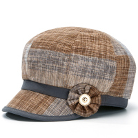 春秋天老人帽子女奶奶薄款短檐鸭舌帽中老年妈妈遮阳帽老太太布帽 卡其色(丘格) 均码可调节(收藏送礼物)