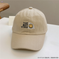 春天宝宝鸭舌帽刺绣可爱小棒球帽男女童夏天儿童遮阳帽子出游百搭 米白色 BOYYITAO笑脸棒球 1-5岁 47-52cm