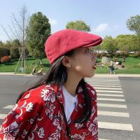 姚叔叔/洋气复古百搭vintage古着风格彩色系质感面料前进帽子女潮 酒红色(自留!chao好看) M(56-58cm)