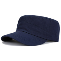 军帽男太阳帽鸭舌帽棒球帽夏季韩版潮中老年平顶帽爸爸休闲帽子 K535款-藏青 标准码:(54-60CM)