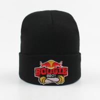 bboy街舞头转帽子头撑地加厚风车刷头棉帽儿童专用毛线帽男女成人 黑色 红牛款 弹性大,儿童成人都可以