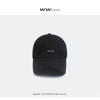 韩国潮牌春夏新款字母棒球帽子男女休闲防晒软顶鸭舌帽韩版遮阳帽 黑色 可调节