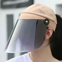 遮阳帽女士夏季骑车防晒帽子遮脸遮阳紫外线户外电动车大檐太阳帽 卡其色 可调节帽围(收藏宝贝送★防风绳★)