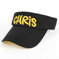 夏季儿童空顶帽子亲子宝宝防晒遮阳帽男童女童鸭舌帽小孩太阳帽 黑色黄字 儿童款:一般2-7岁可戴 均码