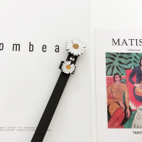 腰带女装饰 裙子欧美新款简约时尚小雏菊细牛仔裤带百搭ins风皮带 黑色小雏菊(1.4宽) 100cm