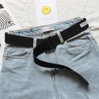 帆布 皮带男女腰带韩国简约百搭青年配牛仔裤子学生军训韩版ins风 黑色