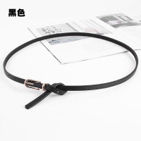 多尺寸细款腰带配衬衫连衣裙子女杏咖色装饰百搭小皮带可打结改短 黑色 90cm