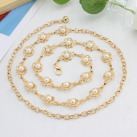 金属小腰链女夏季配裙子装饰珍珠腰带韩版金色连衣裙百搭收腰链子 WP247