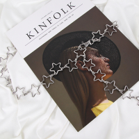 星星腰链女士时尚百搭腰带装饰连衣裙甜美原宿风金属链条韩版裙带 银色