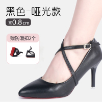 高跟鞋防掉神器防掉跟防鞋掉固定绑带鞋大不跟脚束鞋带带子防掉带 [一对]黑色亚光 宽~0.8cm 均码