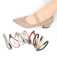 高跟鞋防掉带固定神器防掉跟束鞋带防滑带装饰扣鞋子大不跟脚鞋带 两双装留言颜色