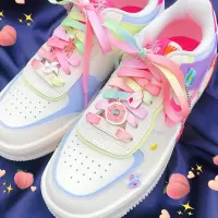 适配空军一号自粘布贴AF1AJ1马卡龙挂件鞋带扣配饰彩虹鞋带装饰女 糖果渐变鞋带160cm