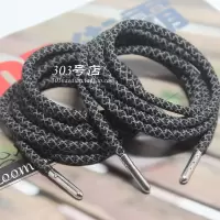 男女潮流夜跑3m反光鞋带圆金属头适配紫金配色aj13鞋带 喷泡鞋带 黑色120CM 银色头