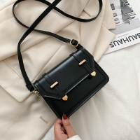 夏天简约小包包2020新款潮时尚皮带女包百搭ins斜挎包网红小方包 黑色