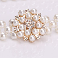 珍珠腰链女装饰腰带搭配连衣裙细松紧弹力腰封百搭韩版时尚配饰女 小圆花