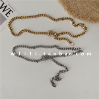 朋克链条腰带女时尚百搭金属皮带装饰搭配裙子细腰链性感酷ins风 银色1条+金色1条+2个福袋 金属皮带-轻-铝款