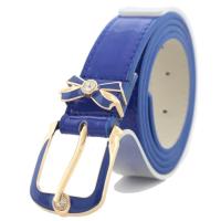 网红同款女式装饰皮带女腰带女士裤带百搭时尚配牛仔裤连衣裙粉色 蝴蝶结滴油 宝蓝 105cm