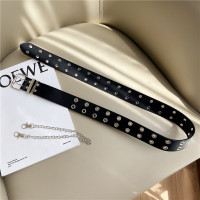 皮带女装饰jk配饰百搭链条裤腰带朋克女酷ins配短裙子链子牛仔裤 1581 黑色(宽3.3cm)加链子 110cm