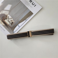 简单方便腰带女装饰腰封配裙子复古松紧弹力宽皮带百搭简单束腰女 卡其色黑条纹