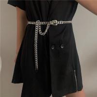 男女嘻哈金属皮带ins配饰时尚百搭连衣裙牛仔裤腰带装饰潮裤链子 银色 铝款~金属皮带/轻