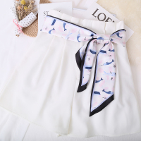 绸缎腰带系带女装饰丝巾牛仔裤腰间丝带布条长条裤子百搭丝绸裤带 白色 小鲸鱼 yd344 145cm