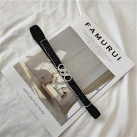 连衣裙装饰腰带女细韩国时尚黑色弹力腰链配裙子春夏简约百搭弹力 麻花型-银色