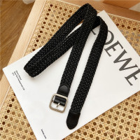 腰带女装饰牛仔裤百搭潮ins休闲韩版编织弹力松紧免打孔皮带裤带 PD 1579 黑色 100cm