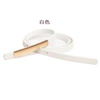 腰带女装饰细款配裙子连衣裙简约百搭夏天黑色真皮1cm小皮带窄版 白色