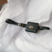 日韩ins复古锁扣小腰包腰带女配饰毛衣装饰连衣裙百搭休闲pu皮带 黑色