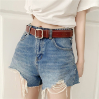 女士皮带简约百搭牛仔裤学生韩国ins风装饰腰带时尚韩版休闲裤带 PD1518 酒红 115cm