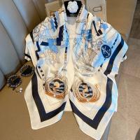 90CM大方巾女丝巾小方巾秋冬款洋气时尚百搭春秋冬季围巾披肩外搭 蓝色航海