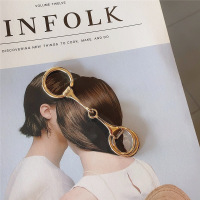 Hello!围巾丝巾扣精致凹造型丝巾扣子 领巾扣 时尚一字扣 OL气质 马衔扣大号金色