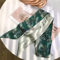 韩国洋气百搭丝巾小长条法式复古装饰丝巾发带绑包飘带领巾搭西装 虎皮兰墨绿